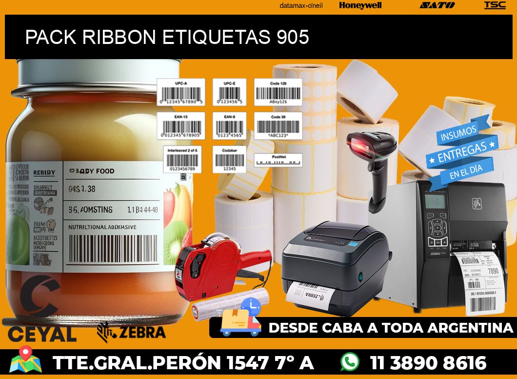 PACK RIBBON ETIQUETAS 905