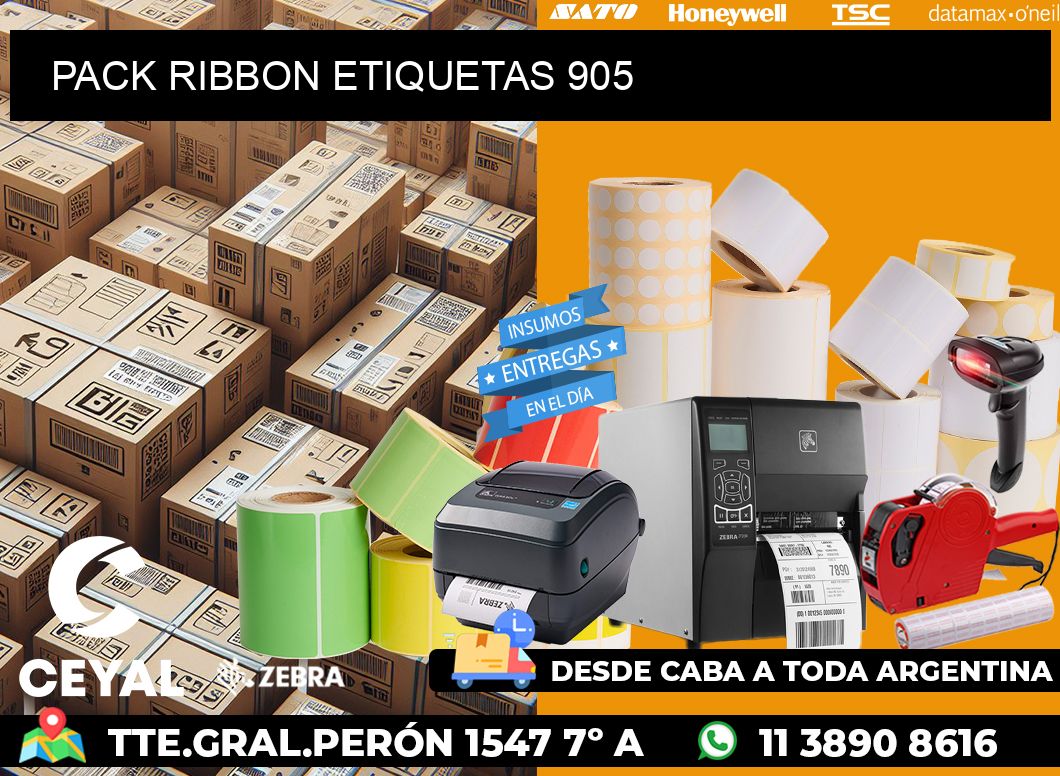 PACK RIBBON ETIQUETAS 905