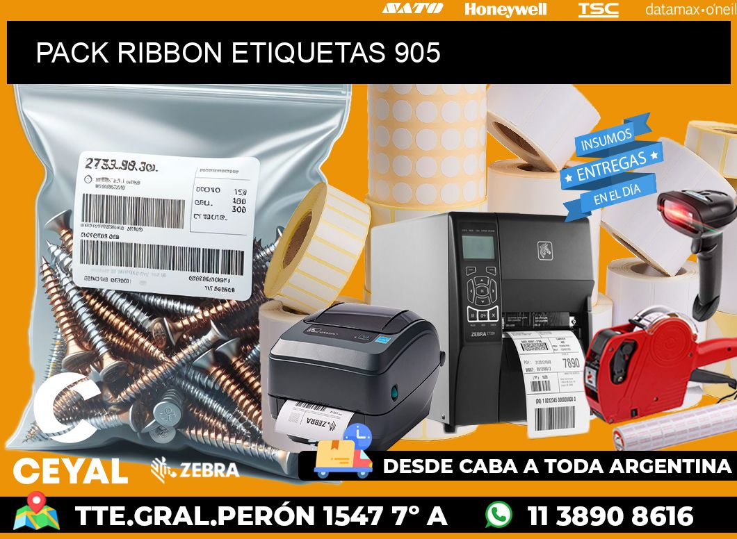 PACK RIBBON ETIQUETAS 905