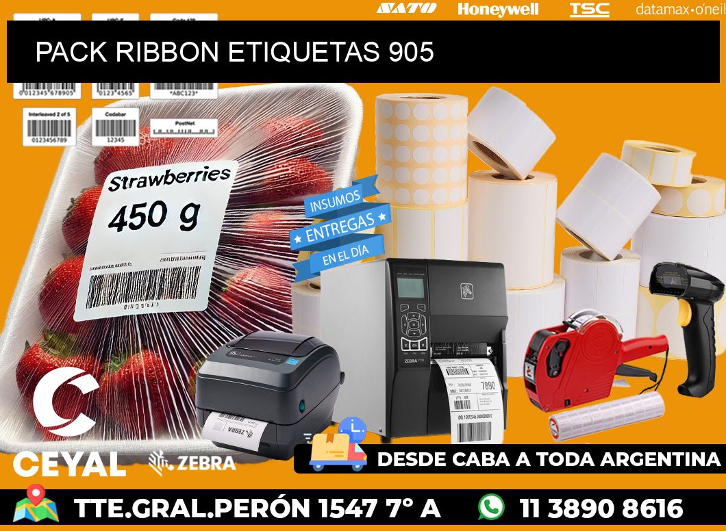 PACK RIBBON ETIQUETAS 905