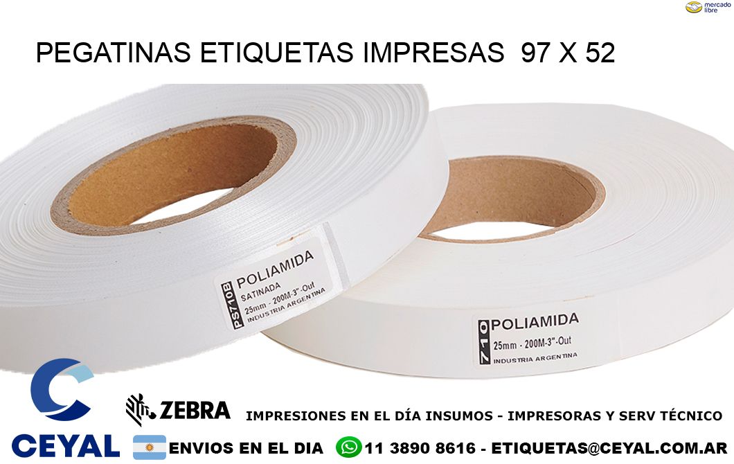 PEGATINAS ETIQUETAS IMPRESAS  97 x 52