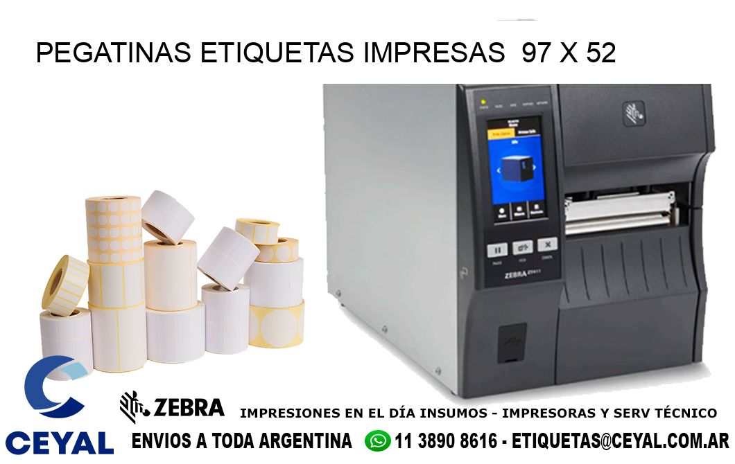 PEGATINAS ETIQUETAS IMPRESAS  97 x 52