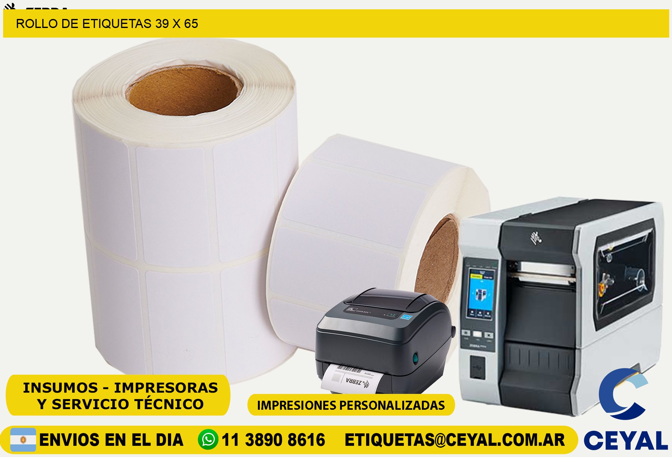 ROLLO DE ETIQUETAS 39 x 65