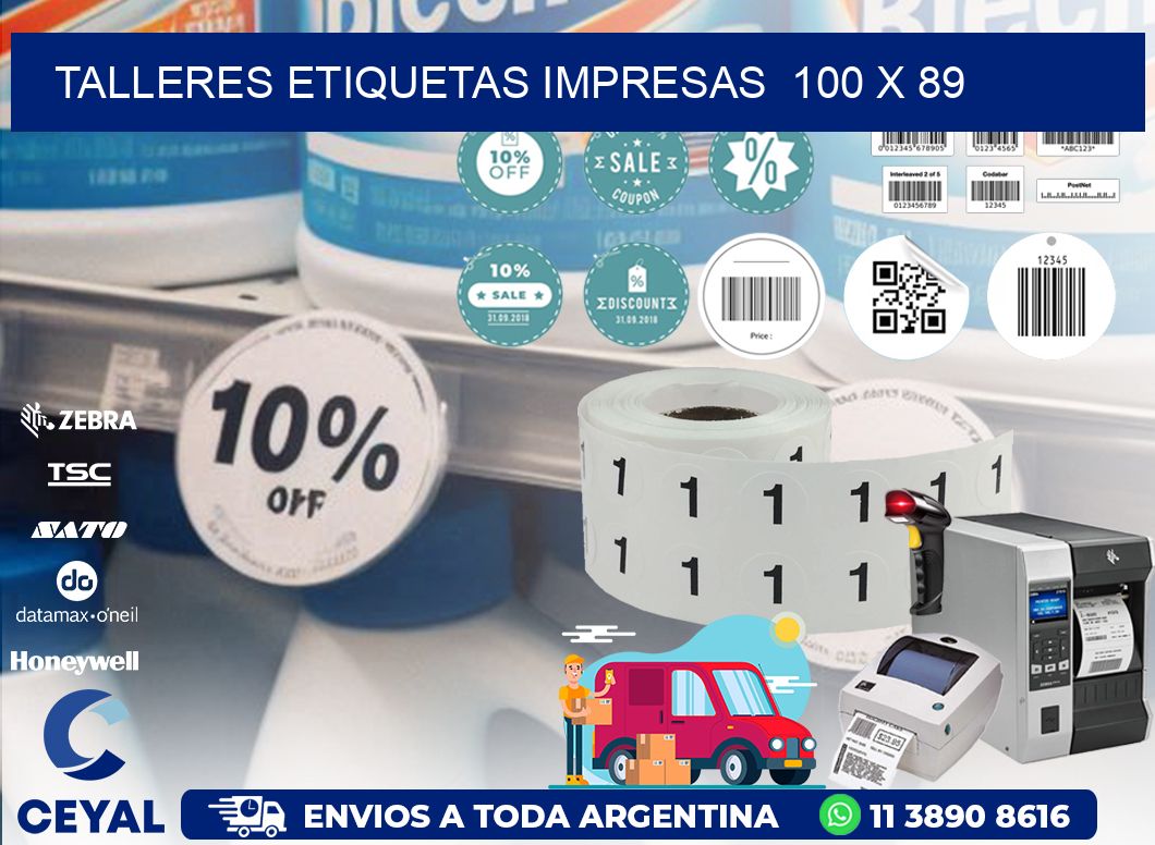 TALLERES ETIQUETAS IMPRESAS  100 x 89