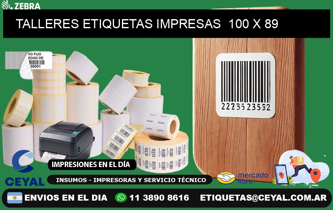 TALLERES ETIQUETAS IMPRESAS  100 x 89