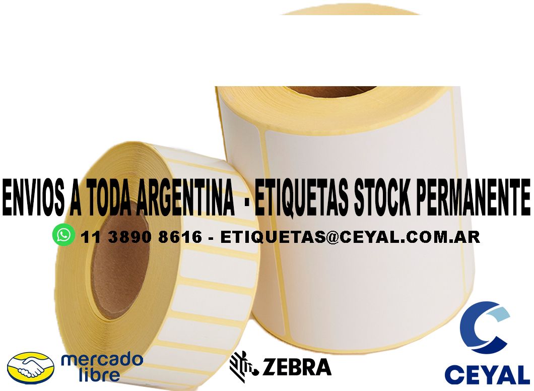 129 ETIQUETAS PAPEL TERMICO 57 x 53 X5000 UNIDADES