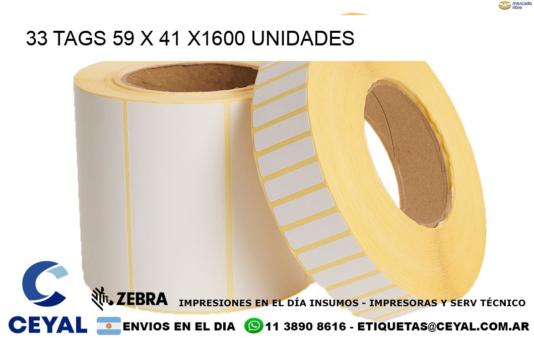 33 TAGS 59 x 41 X1600 UNIDADES