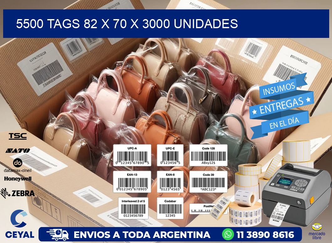 5500 TAGS 82 x 70 X 3000 UNIDADES