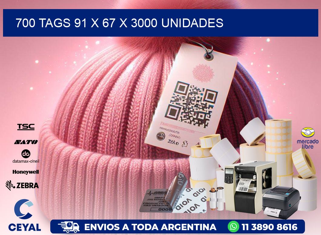 700 TAGS 91 x 67 X 3000 UNIDADES