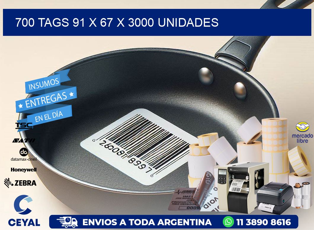 700 TAGS 91 x 67 X 3000 UNIDADES