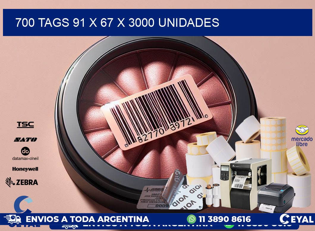 700 TAGS 91 x 67 X 3000 UNIDADES