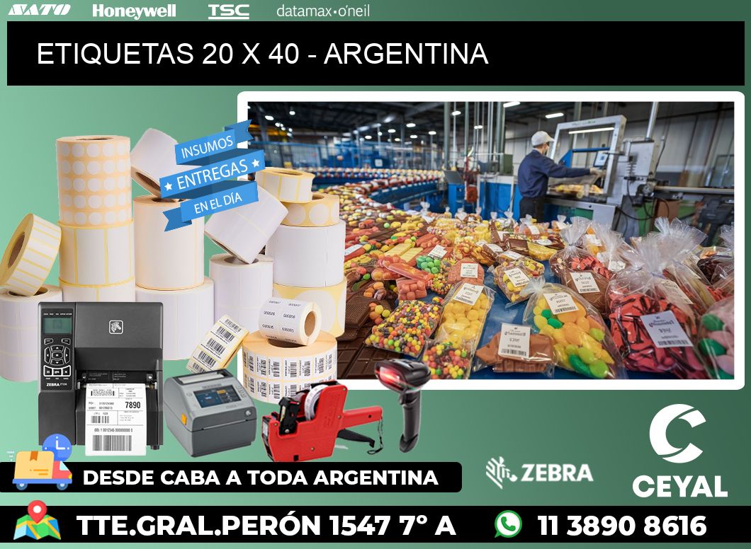 ETIQUETAS 20 x 40 - ARGENTINA