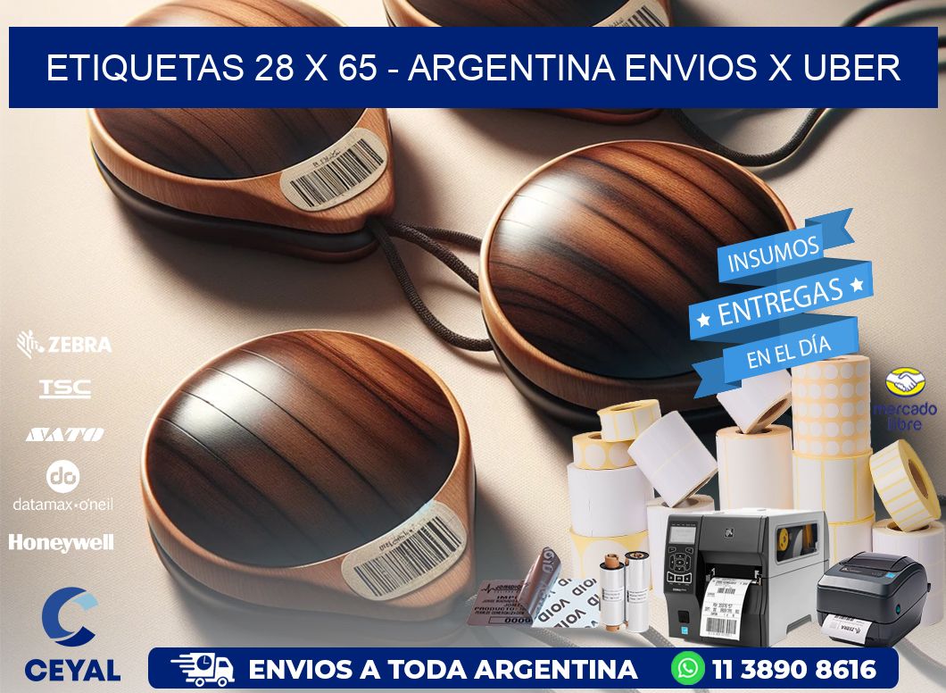 ETIQUETAS 28 x 65 - ARGENTINA ENVIOS X UBER