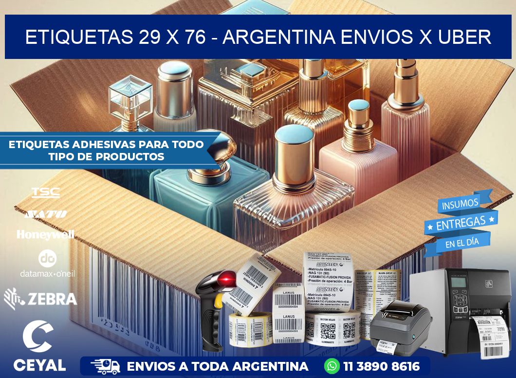 ETIQUETAS 29 x 76 – ARGENTINA ENVIOS X UBER
