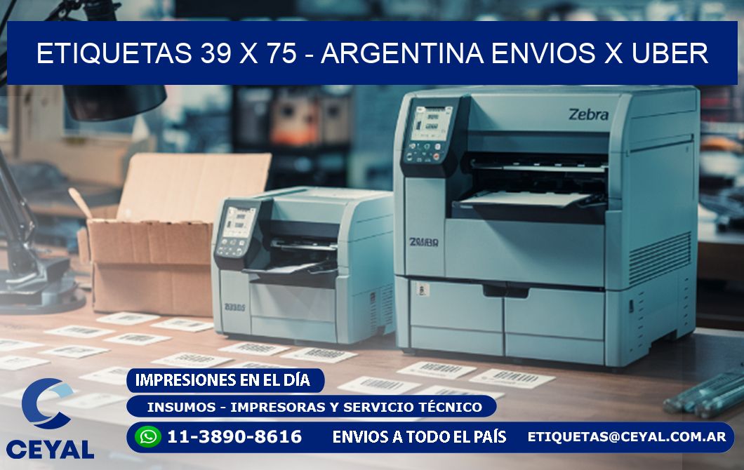ETIQUETAS 39 x 75 - ARGENTINA ENVIOS X UBER