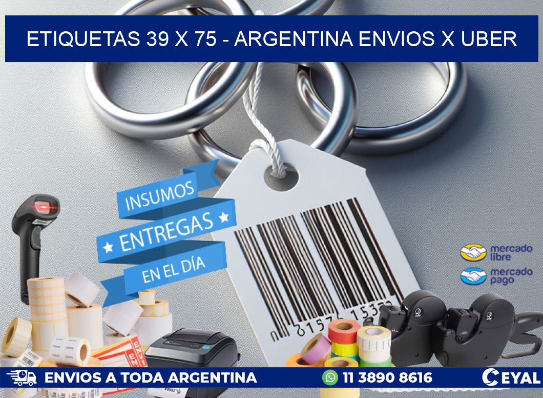 ETIQUETAS 39 x 75 - ARGENTINA ENVIOS X UBER