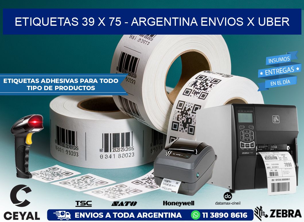 ETIQUETAS 39 x 75 – ARGENTINA ENVIOS X UBER