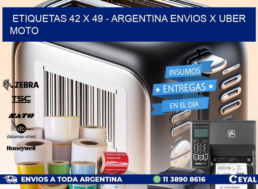 ETIQUETAS 42 x 49 - ARGENTINA ENVIOS X UBER MOTO