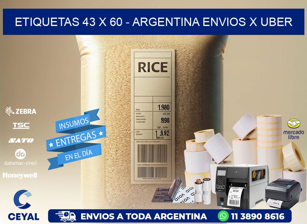 ETIQUETAS 43 x 60 - ARGENTINA ENVIOS X UBER