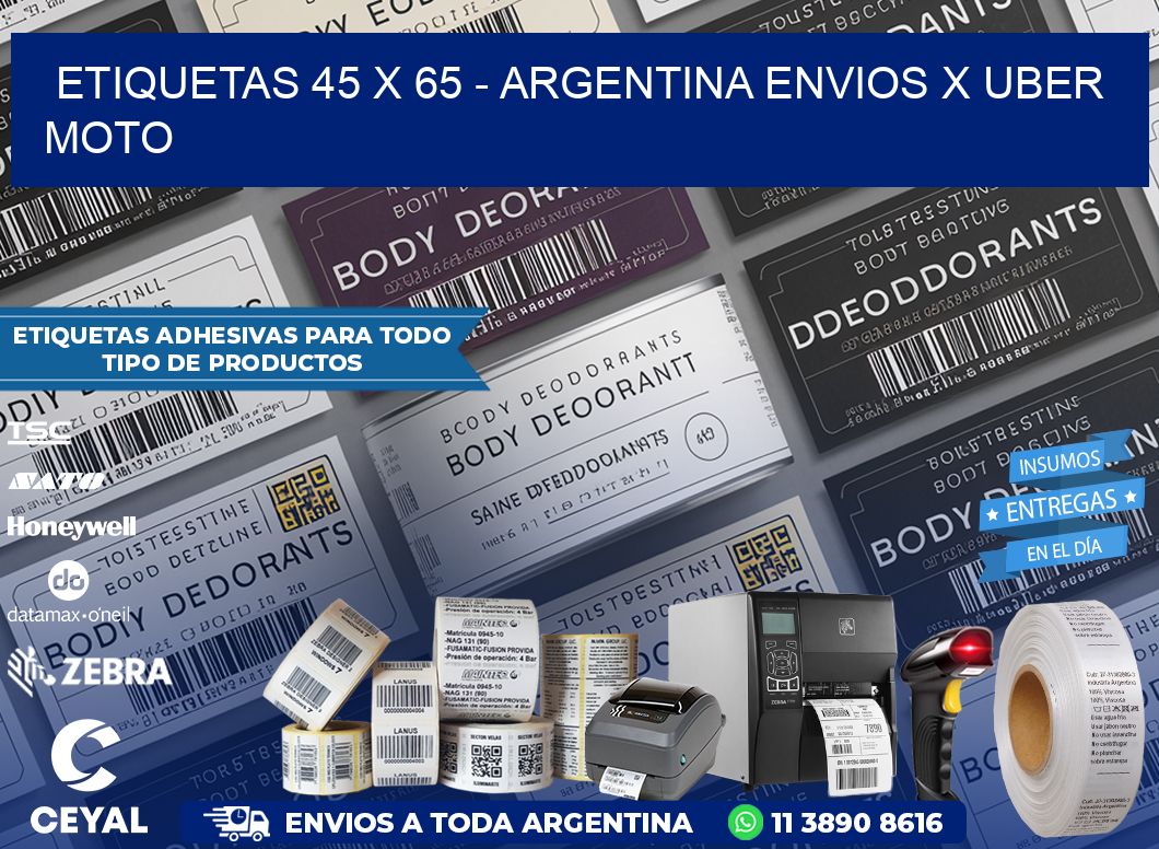 ETIQUETAS 45 x 65 – ARGENTINA ENVIOS X UBER MOTO