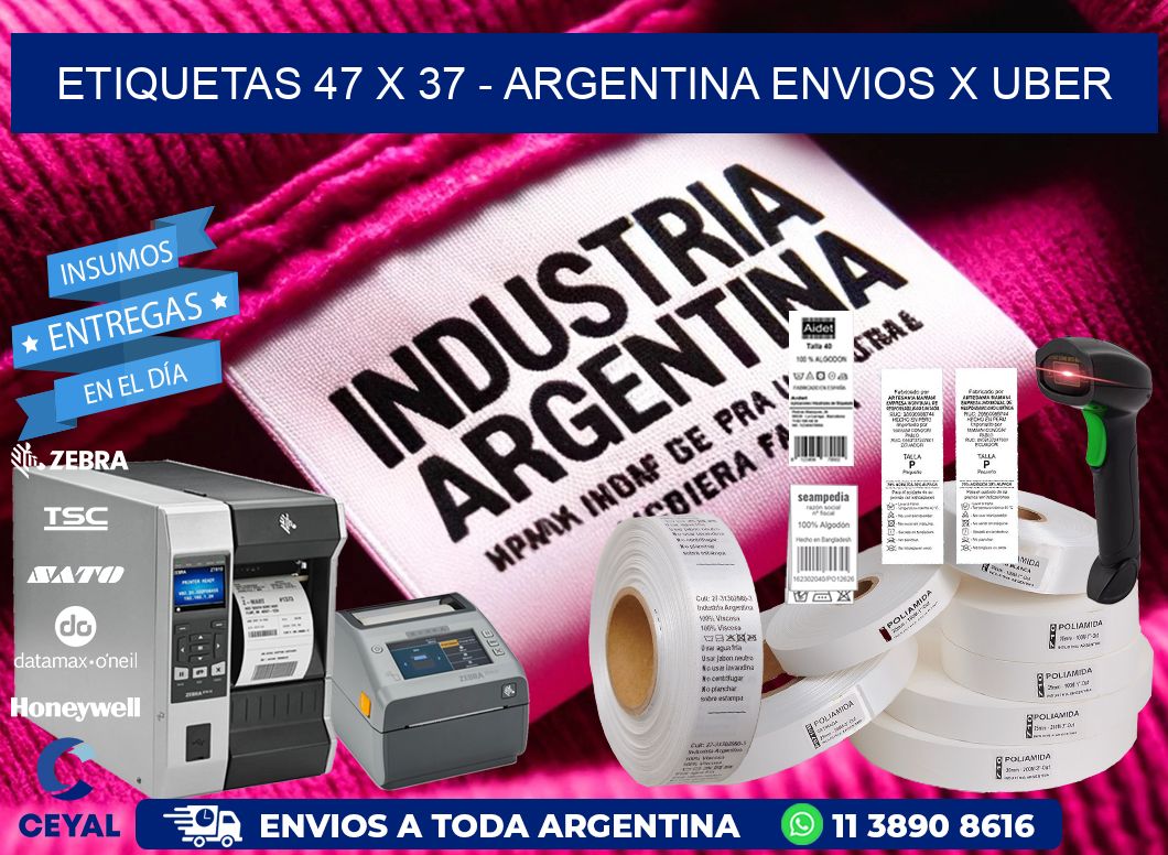 ETIQUETAS 47 x 37 - ARGENTINA ENVIOS X UBER