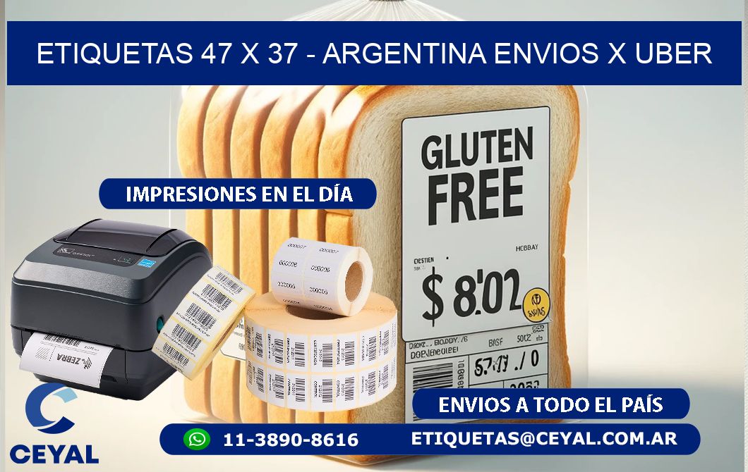 ETIQUETAS 47 x 37 - ARGENTINA ENVIOS X UBER