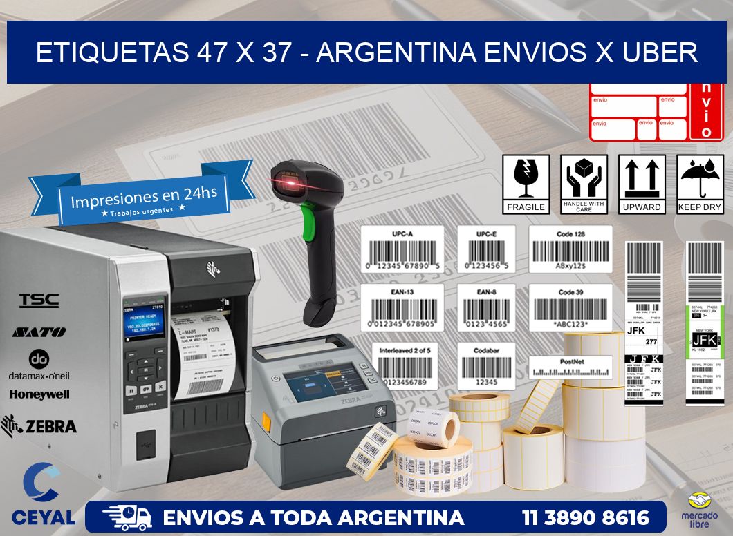 ETIQUETAS 47 x 37 – ARGENTINA ENVIOS X UBER