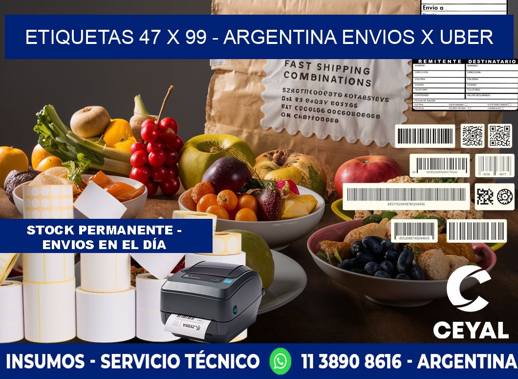 ETIQUETAS 47 x 99 - ARGENTINA ENVIOS X UBER