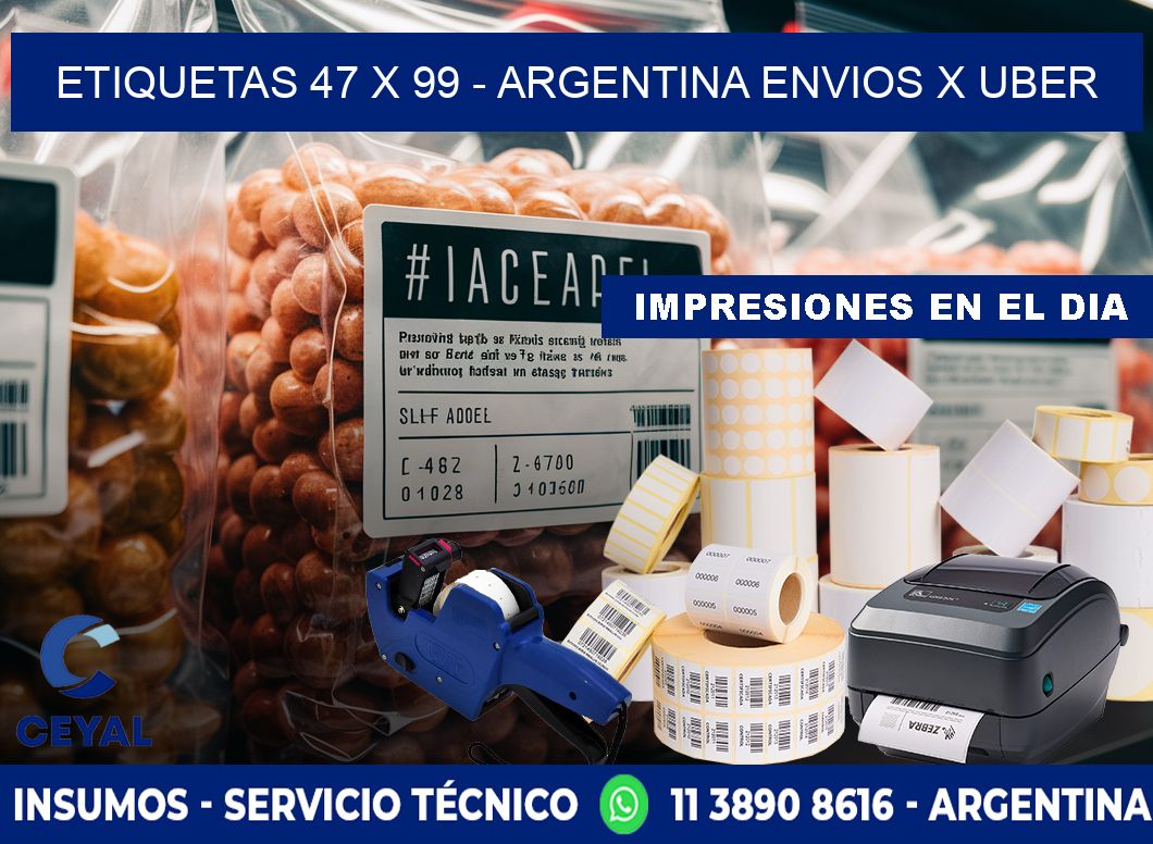 ETIQUETAS 47 x 99 - ARGENTINA ENVIOS X UBER