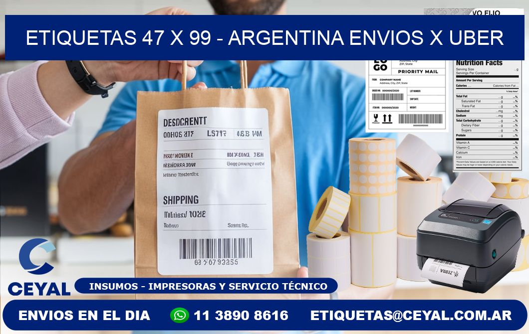 ETIQUETAS 47 x 99 - ARGENTINA ENVIOS X UBER