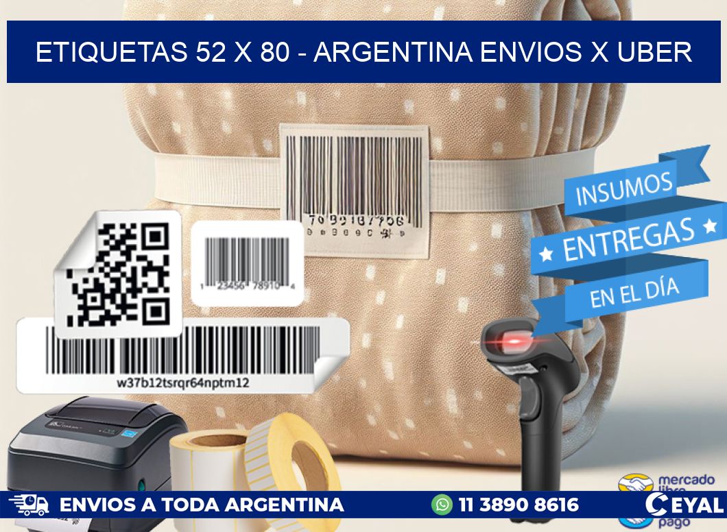ETIQUETAS 52 x 80 - ARGENTINA ENVIOS X UBER