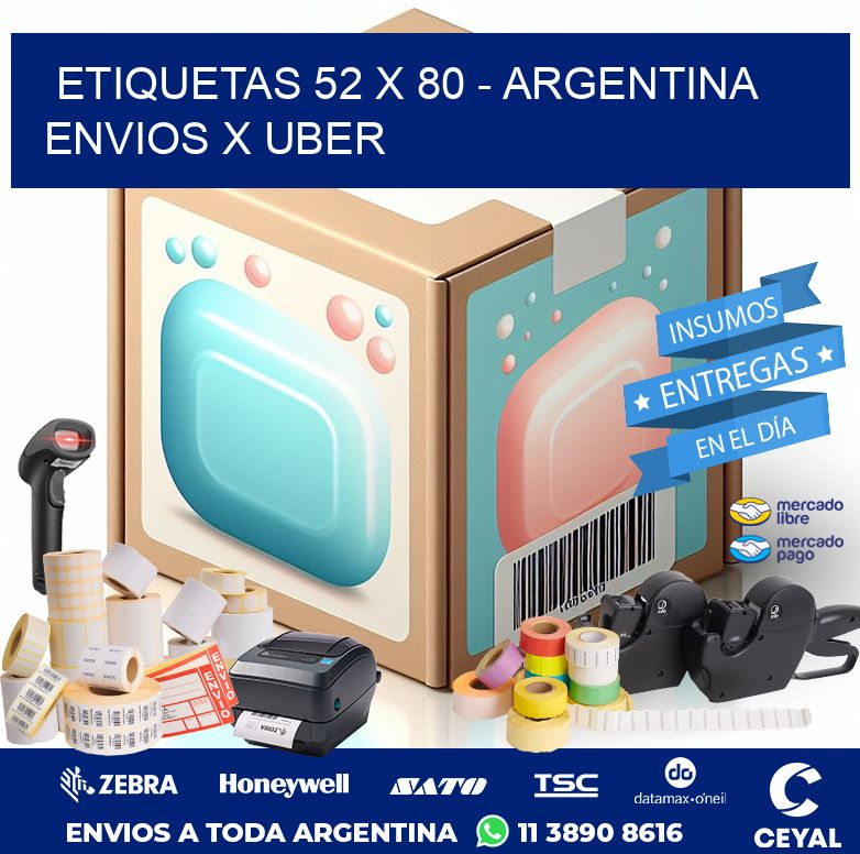 ETIQUETAS 52 x 80 - ARGENTINA ENVIOS X UBER