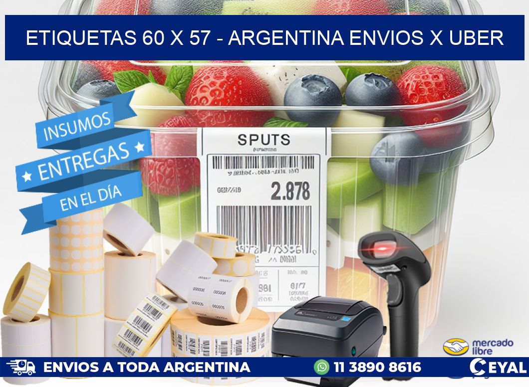 ETIQUETAS 60 x 57 - ARGENTINA ENVIOS X UBER