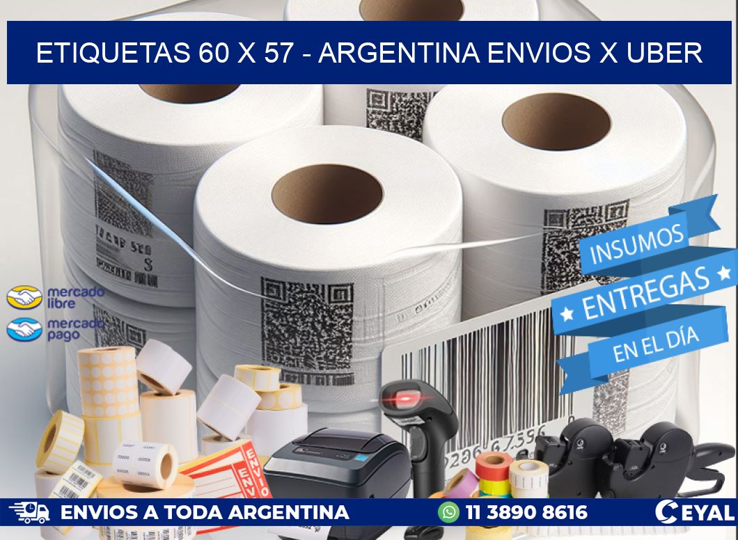 ETIQUETAS 60 x 57 - ARGENTINA ENVIOS X UBER