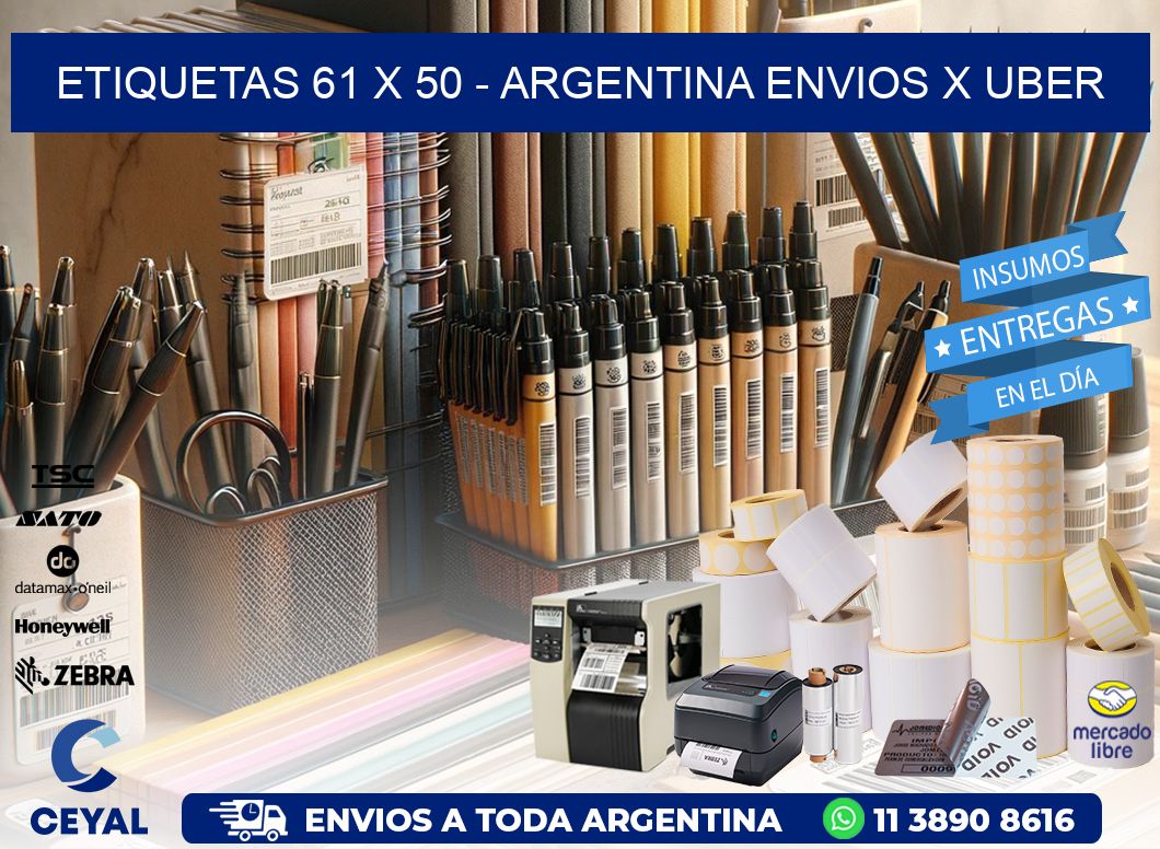 ETIQUETAS 61 x 50 - ARGENTINA ENVIOS X UBER
