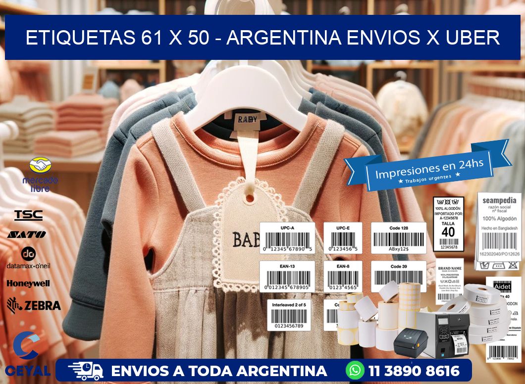 ETIQUETAS 61 x 50 - ARGENTINA ENVIOS X UBER