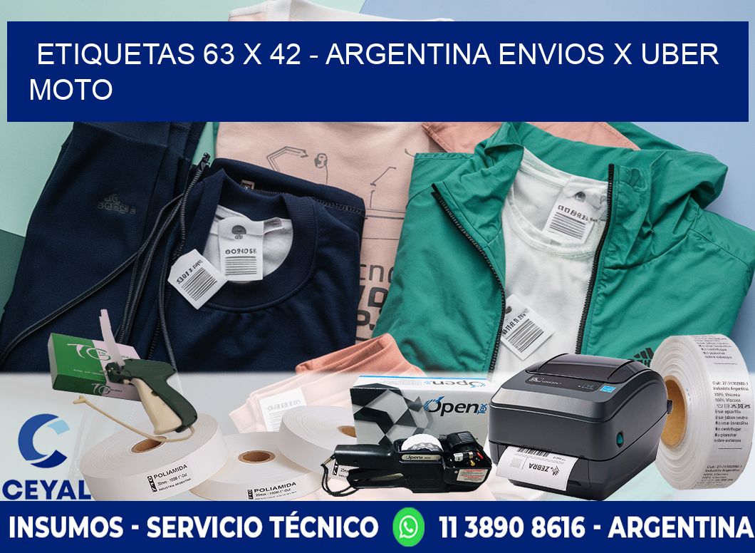 ETIQUETAS 63 x 42 - ARGENTINA ENVIOS X UBER MOTO