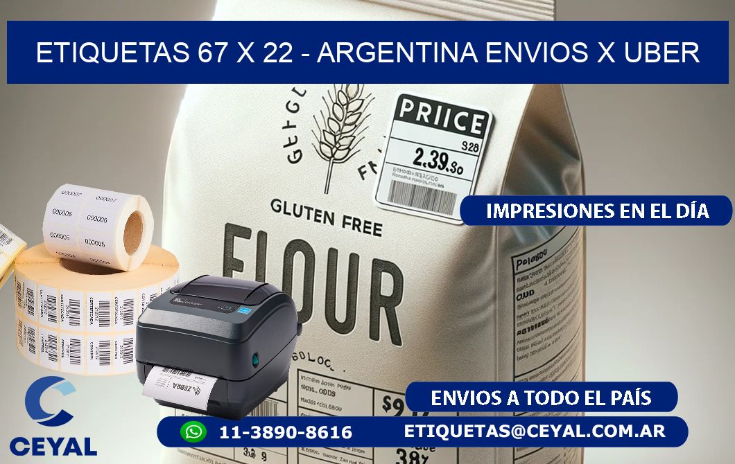 ETIQUETAS 67 x 22 - ARGENTINA ENVIOS X UBER