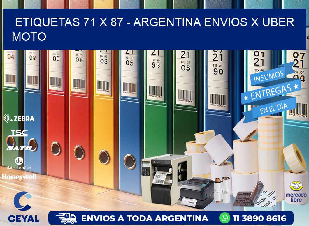 ETIQUETAS 71 x 87 - ARGENTINA ENVIOS X UBER MOTO