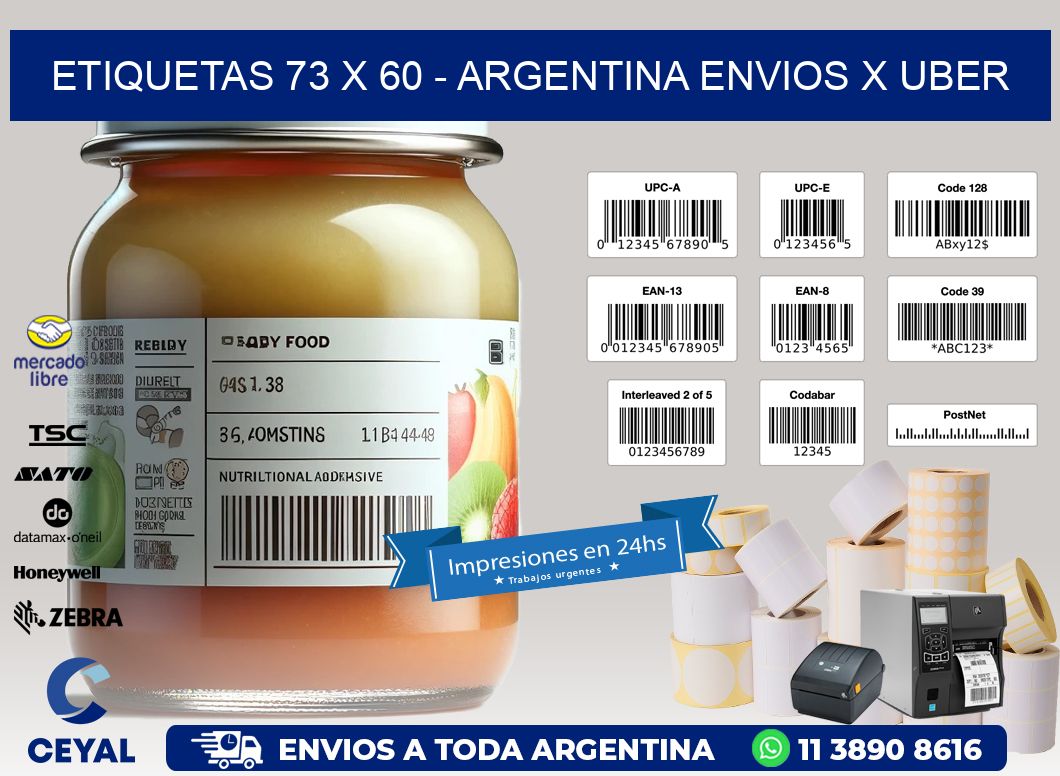 ETIQUETAS 73 x 60 - ARGENTINA ENVIOS X UBER
