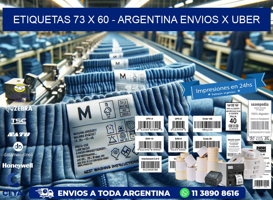 ETIQUETAS 73 x 60 - ARGENTINA ENVIOS X UBER
