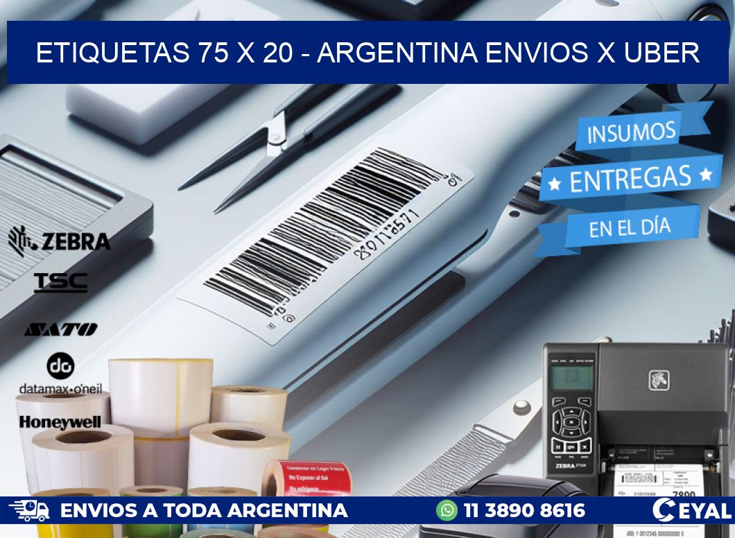 ETIQUETAS 75 x 20 - ARGENTINA ENVIOS X UBER