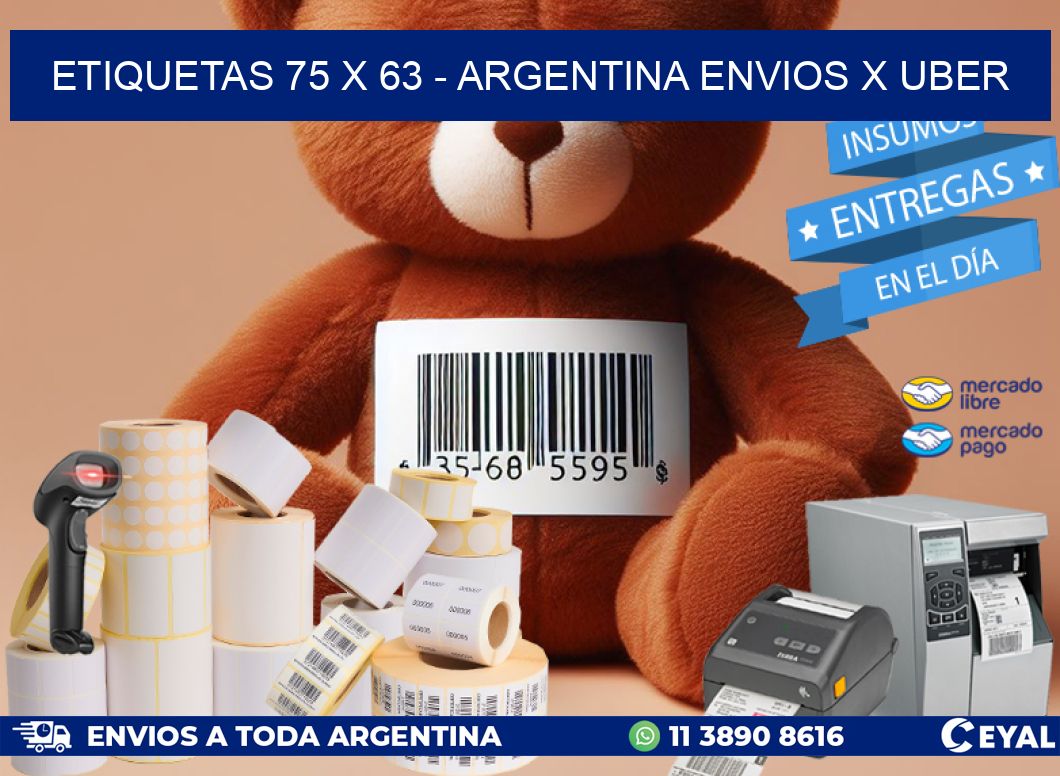 ETIQUETAS 75 x 63 - ARGENTINA ENVIOS X UBER