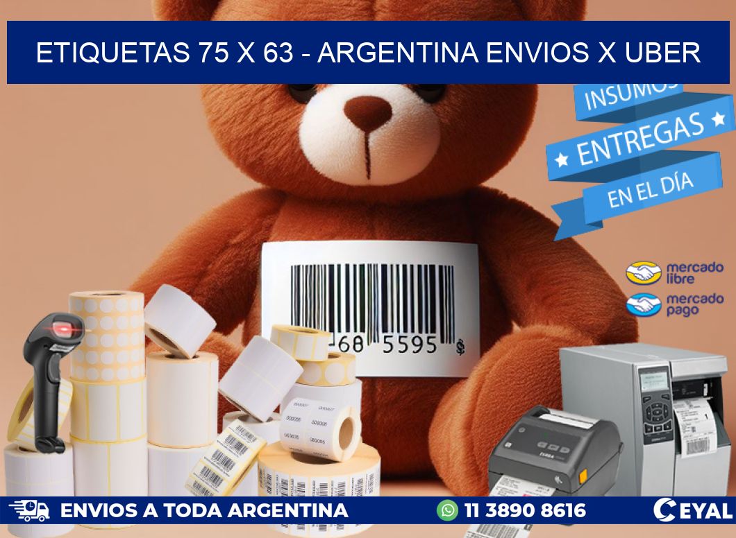 ETIQUETAS 75 x 63 - ARGENTINA ENVIOS X UBER