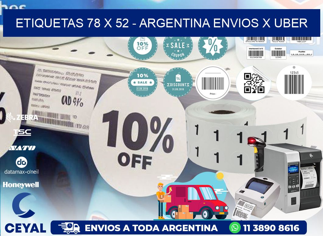 ETIQUETAS 78 x 52 - ARGENTINA ENVIOS X UBER