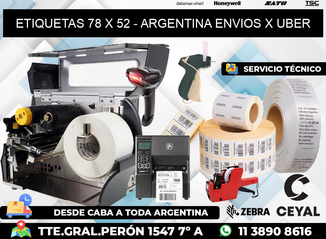 ETIQUETAS 78 x 52 - ARGENTINA ENVIOS X UBER