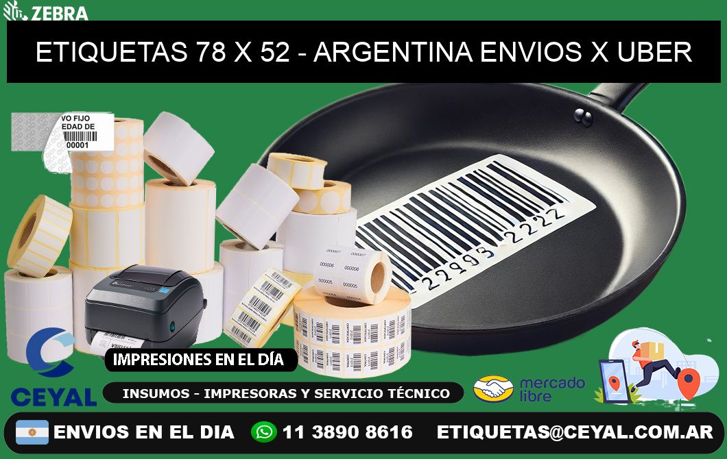 ETIQUETAS 78 x 52 - ARGENTINA ENVIOS X UBER