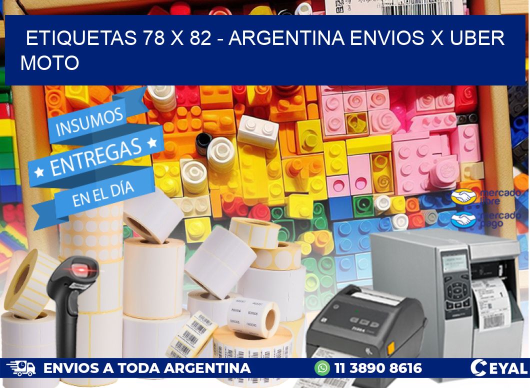 ETIQUETAS 78 x 82 - ARGENTINA ENVIOS X UBER MOTO