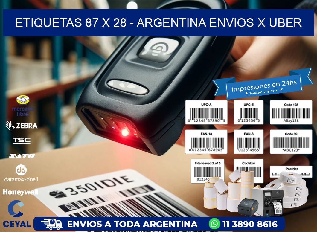 ETIQUETAS 87 x 28 - ARGENTINA ENVIOS X UBER