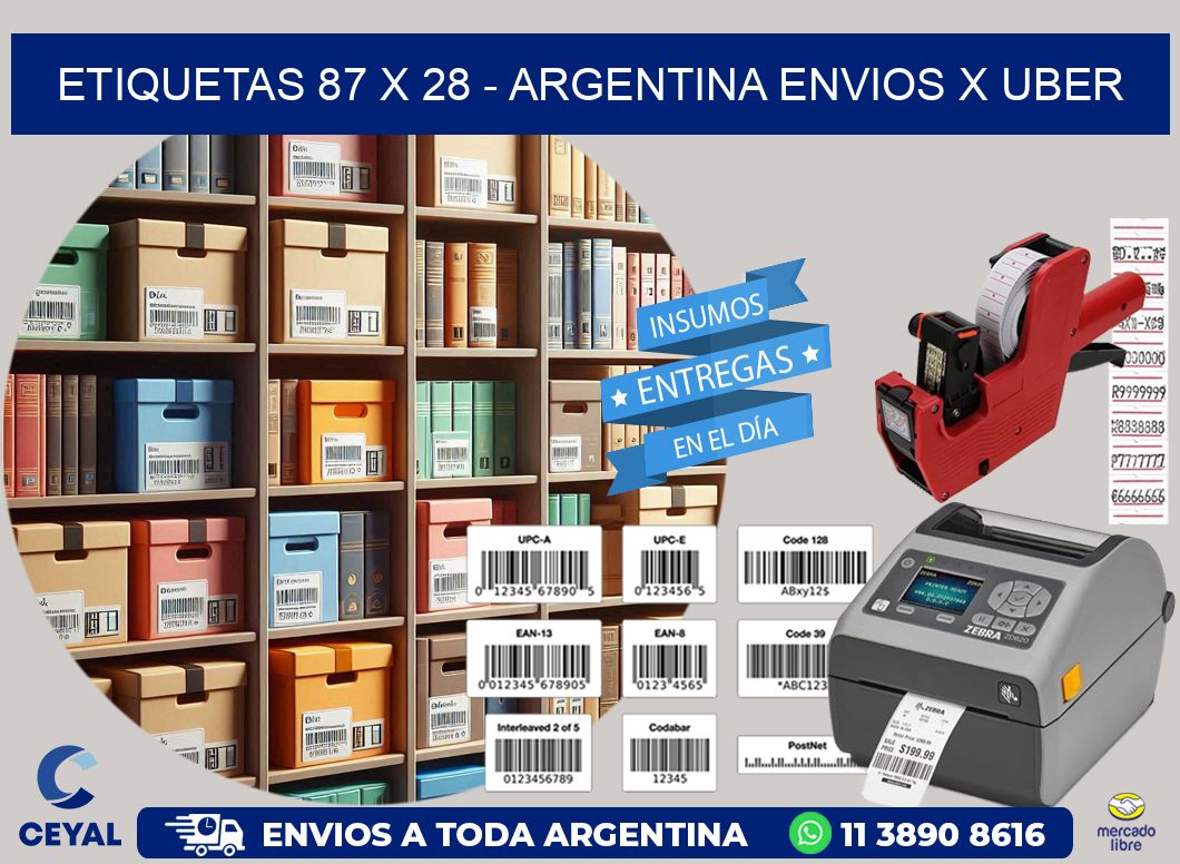 ETIQUETAS 87 x 28 - ARGENTINA ENVIOS X UBER